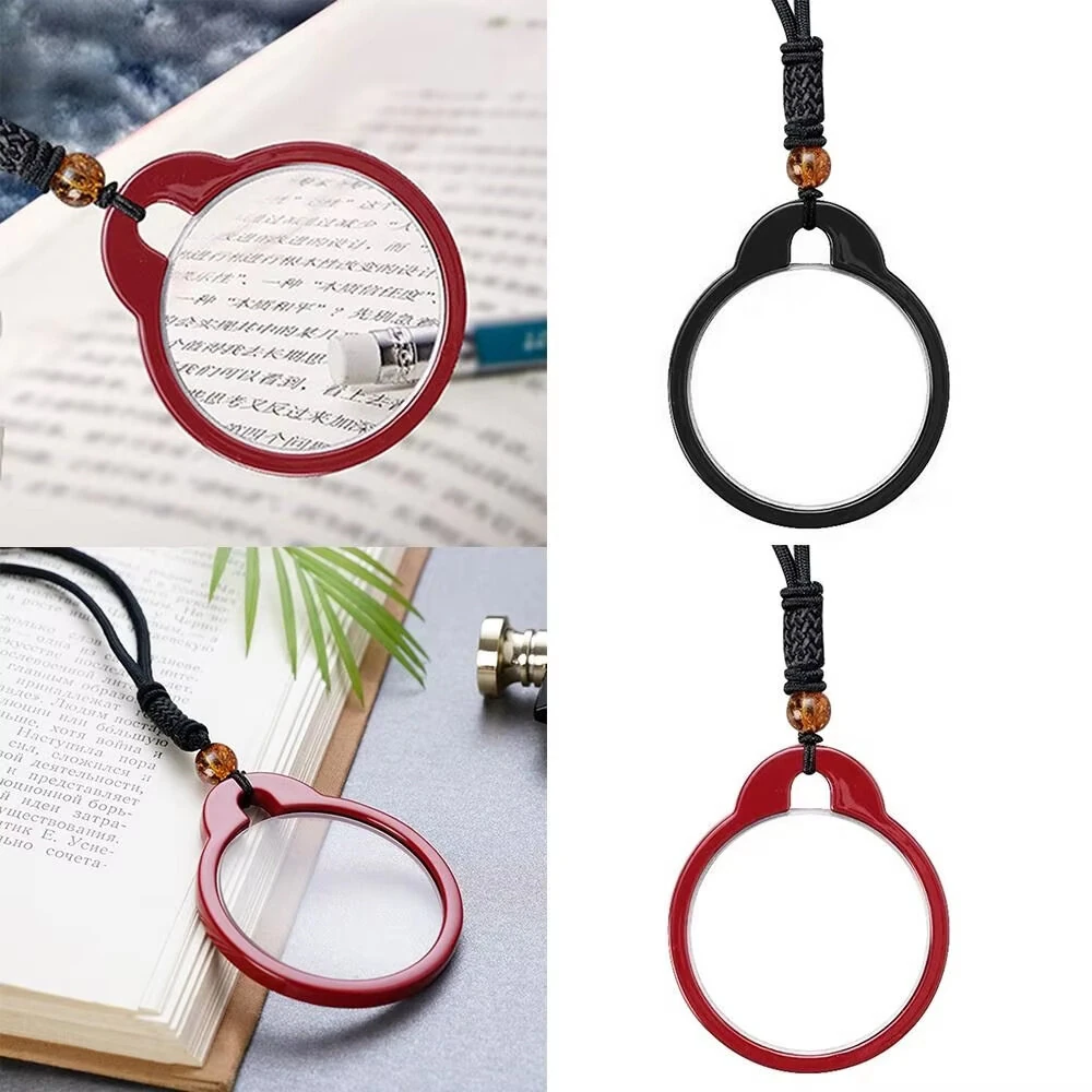 (image for) 1Pcs Lightweight Portable Hanging Neck Single Reading Glasses HD Anti-blue Light Anti-loss Hand-woven Lanyard Pendant Presbyopia Glasses